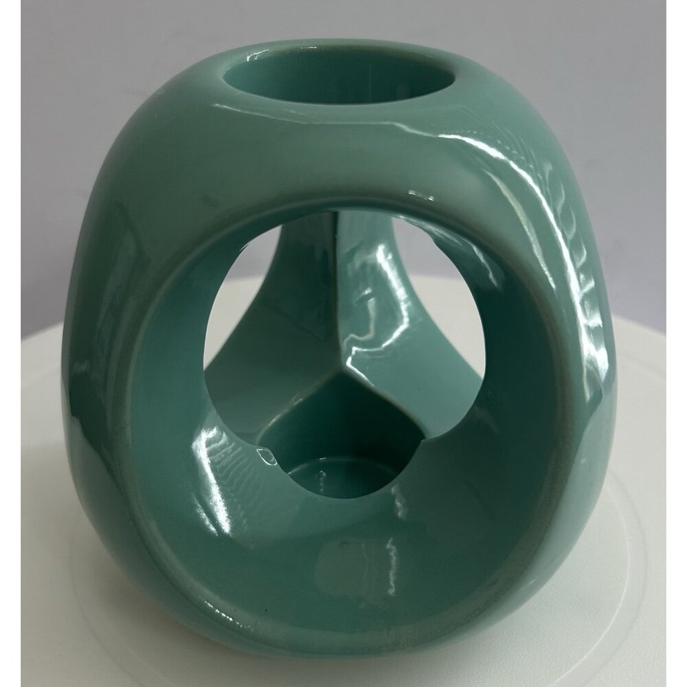 Vintage 99 INTL Lucky Bamboo Turquoise Vase Holder - Vase Not Included